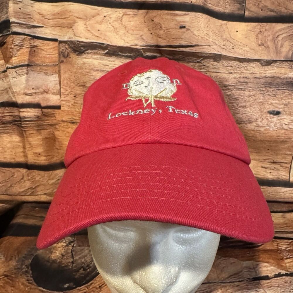 D&J Gin Lockney Texas Pink Cotton Hat Farming Agriculture Embroidered Dad Cap